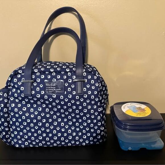 NEW Fit & Fresh Large Insulated Lunch Bag Tote- 2 Containers & XL Slim Ice Pack - Picture 2 of 10